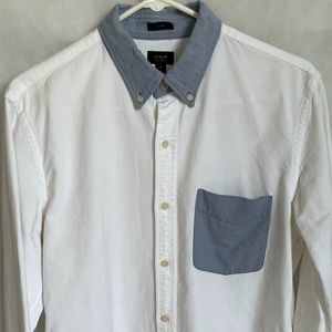 J. Crew Oxford slim white oxford shirt color block